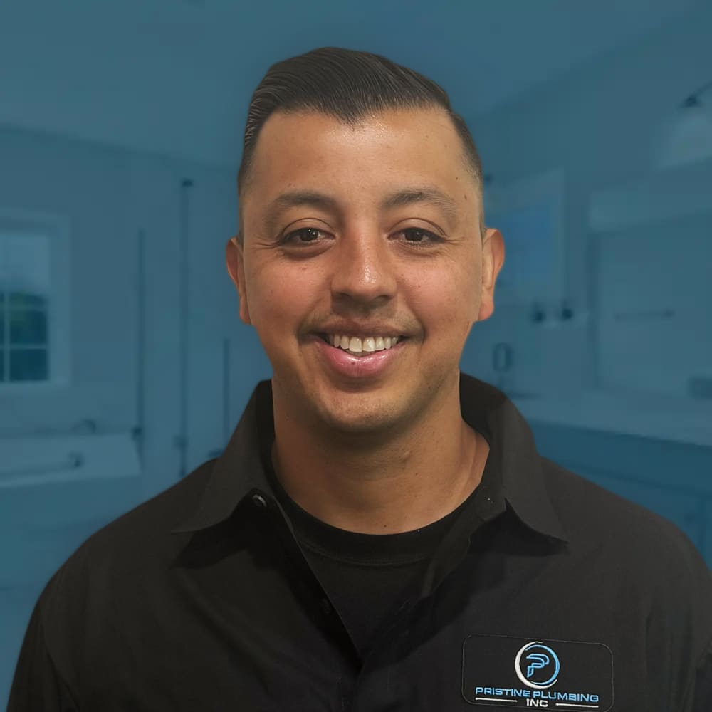 Oscar Campos, an apprentice plumber with Pristine Plumbing, a plumbing company in Orange County.